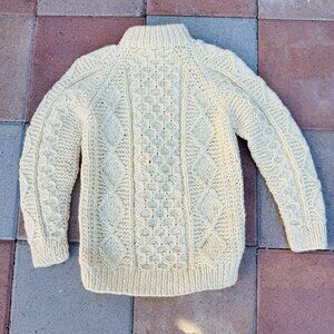 John P. Knitworks 100% Wool Fisherman's Sweater S Made in Greece